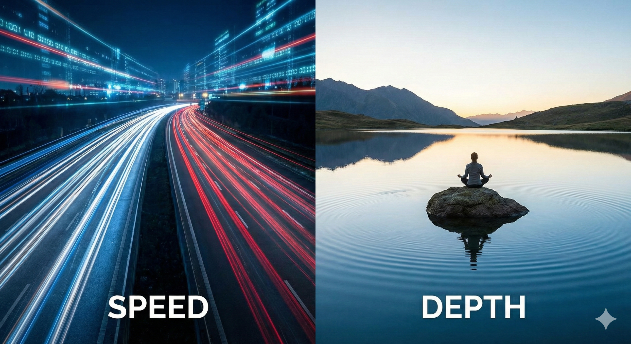 “වේගය” (Speed) අයිති යන්ත්‍ර වලටයි; “ගැඹුර” (Depth) අයිති ඔබටයි. ඇයි අපි AI එක්ක රේස් දුවන්නේ?