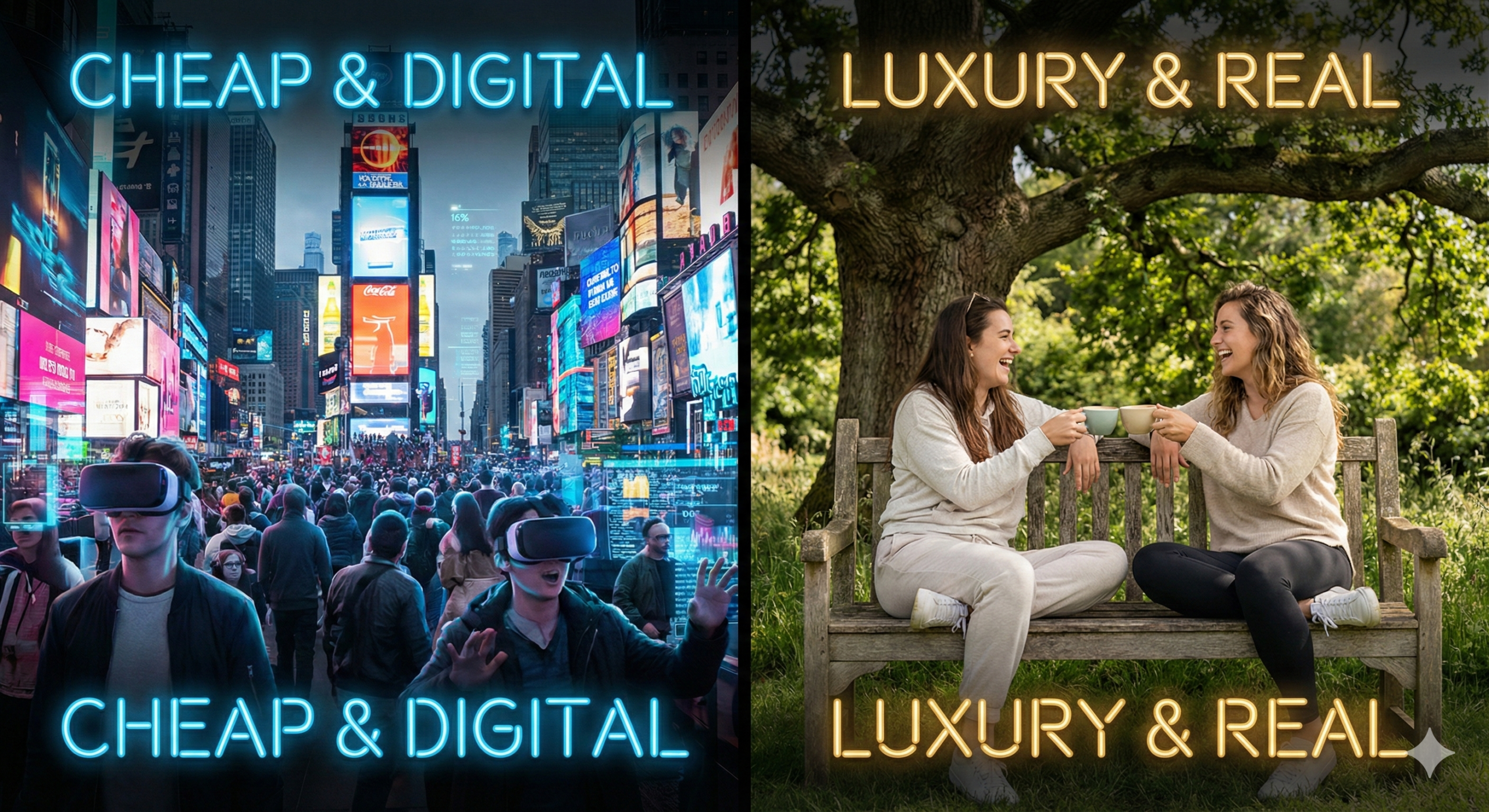 “සැබෑව” (Reality) යනු අලුත් සුඛෝපභෝගීත්වයයි: ඩිජිටල් ලෝකයේ ලාභ වීම සහ භෞතික ලෝකයේ ගණන් යෑම.