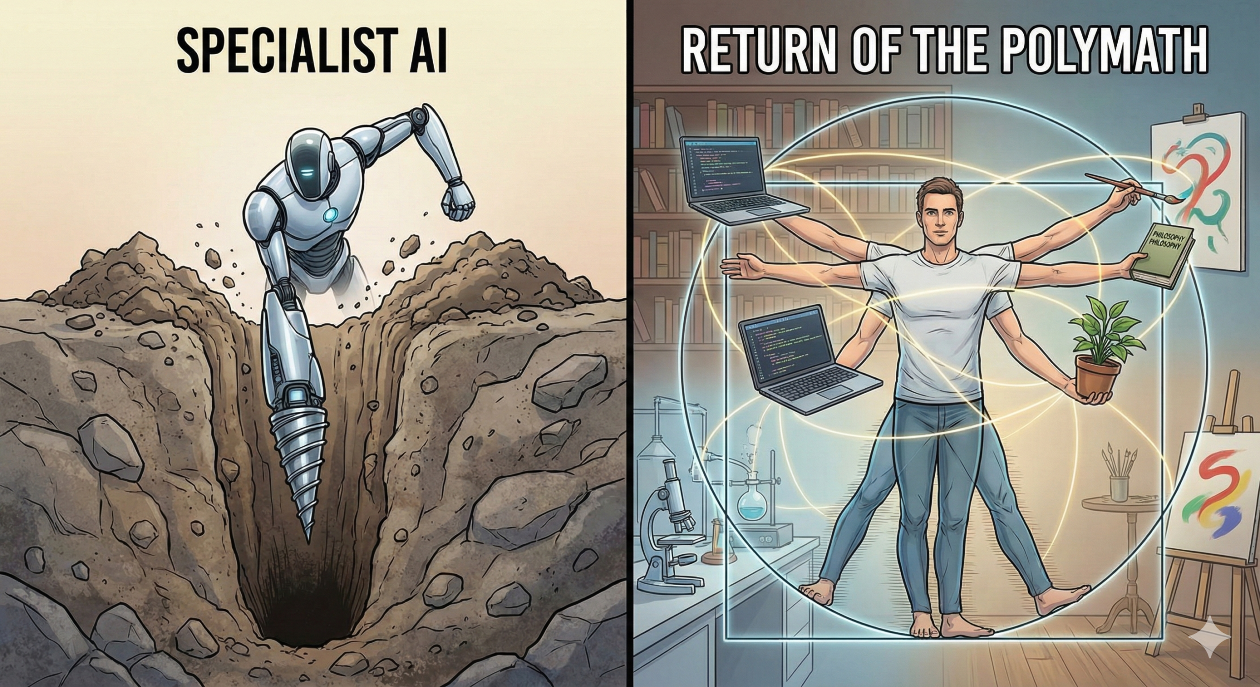 “Jack of All Trades” (හැමදේම දන්නා) මිනිසාගේ පුනරාගමනය: විශේෂඥයා (Specialist) මිය යන හැටි.