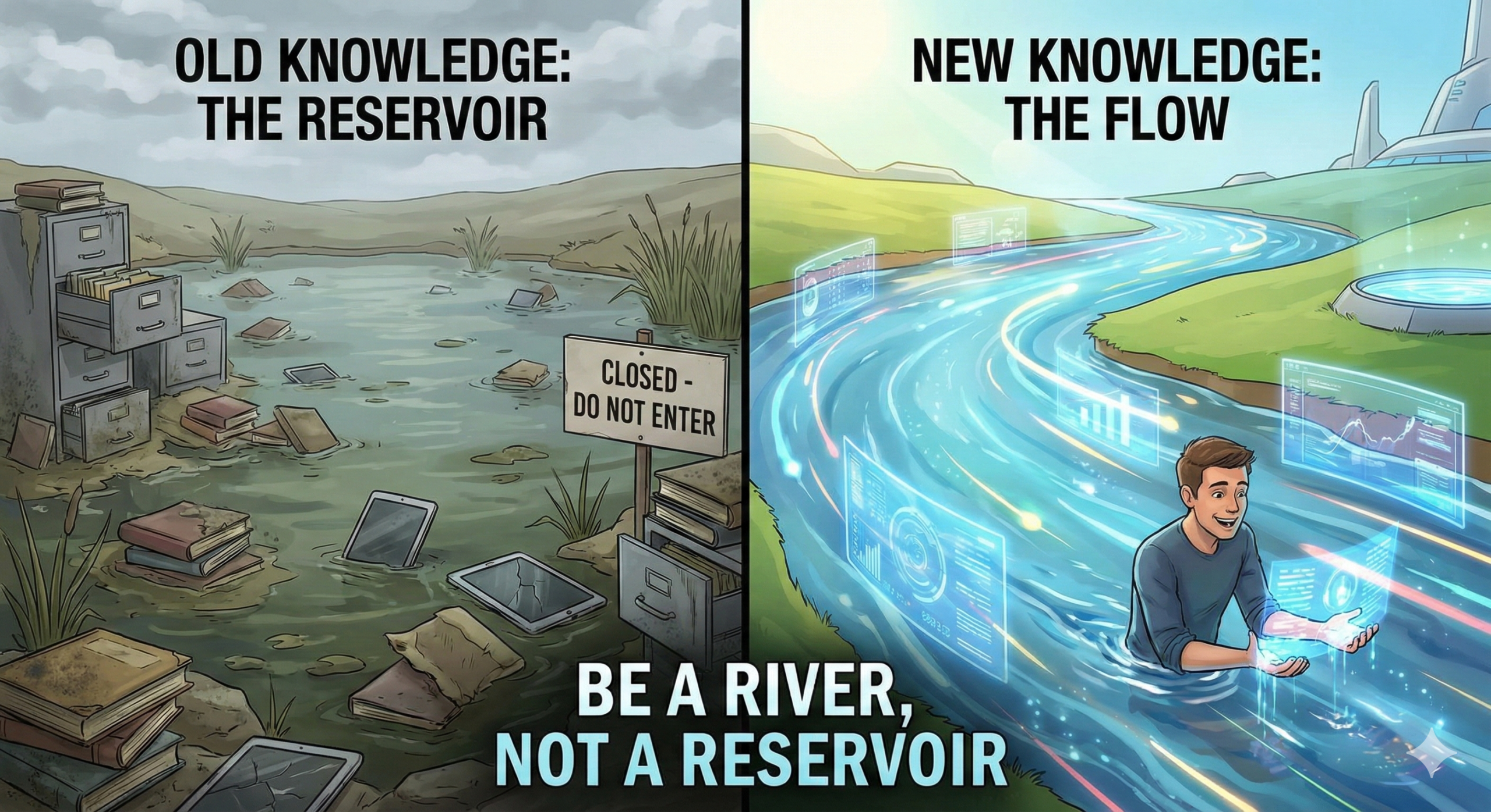 ඔබේ උපාධියටත් දැන් “කල් ඉකුත් වීමේ දිනයක්” (Expiry Date) ඇත: ‘ගබඩා කිරීම’ වෙනුවට ‘ගලා යාමට’ ඉඩ දෙන්න.