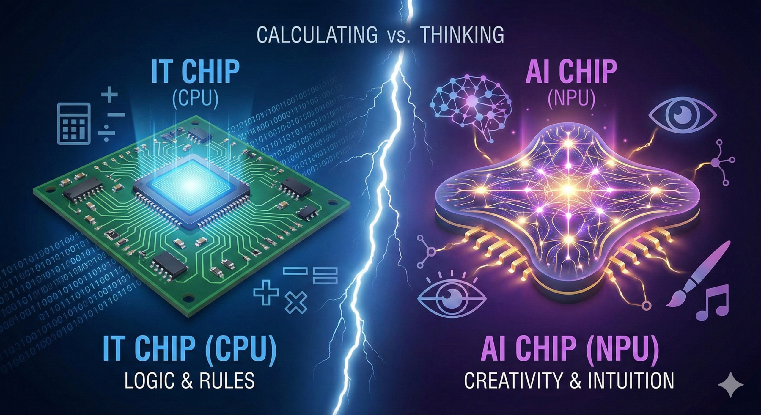 යන්ත්‍රයට “මොළයක්” ලැබුණු දවස: IT Chips (CPU) සහ AI Chips (NPU) අතර ඇති සැබෑ වෙනස