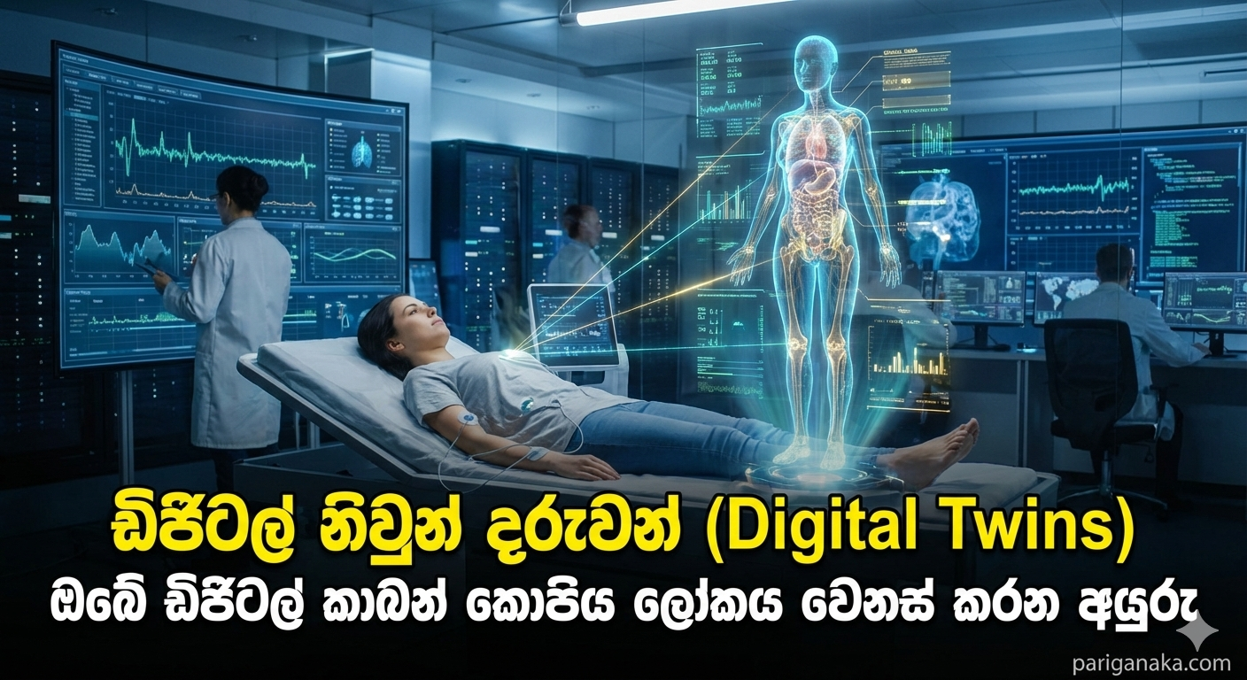 ඩිජිටල් නිවුන් දරුවන් (Digital Twins): ඔබේ “ඩිජිටල් කාබන් කොපිය” ලෝකය වෙනස් කරන අයුරු.