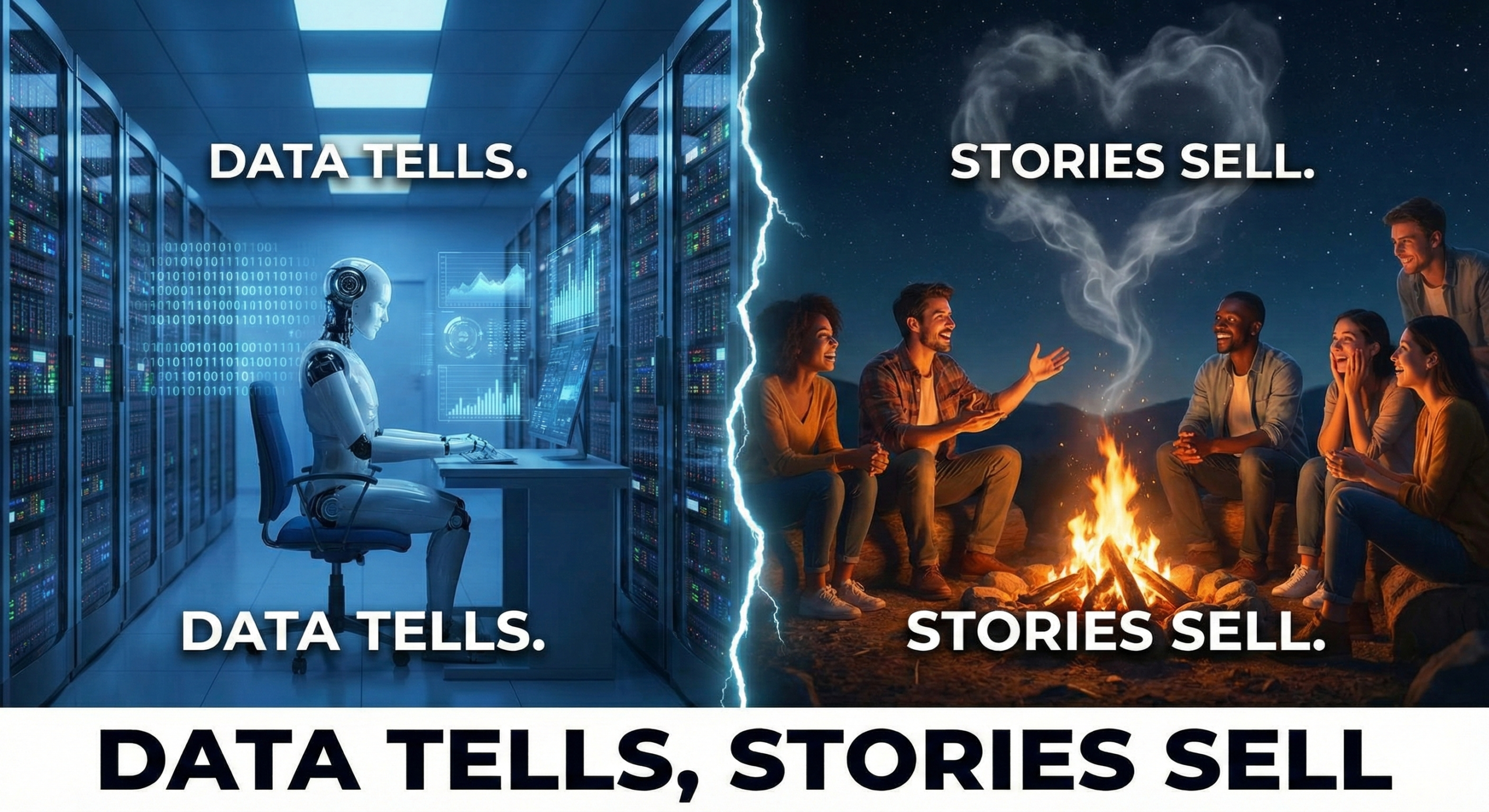 “දත්ත” (Data) මනසට කතා කරයි; “කතාන්දර” (Stories) හදවතට කතා කරයි. AI යුගයේ ඔබේ බලවත්ම ආයුධය.