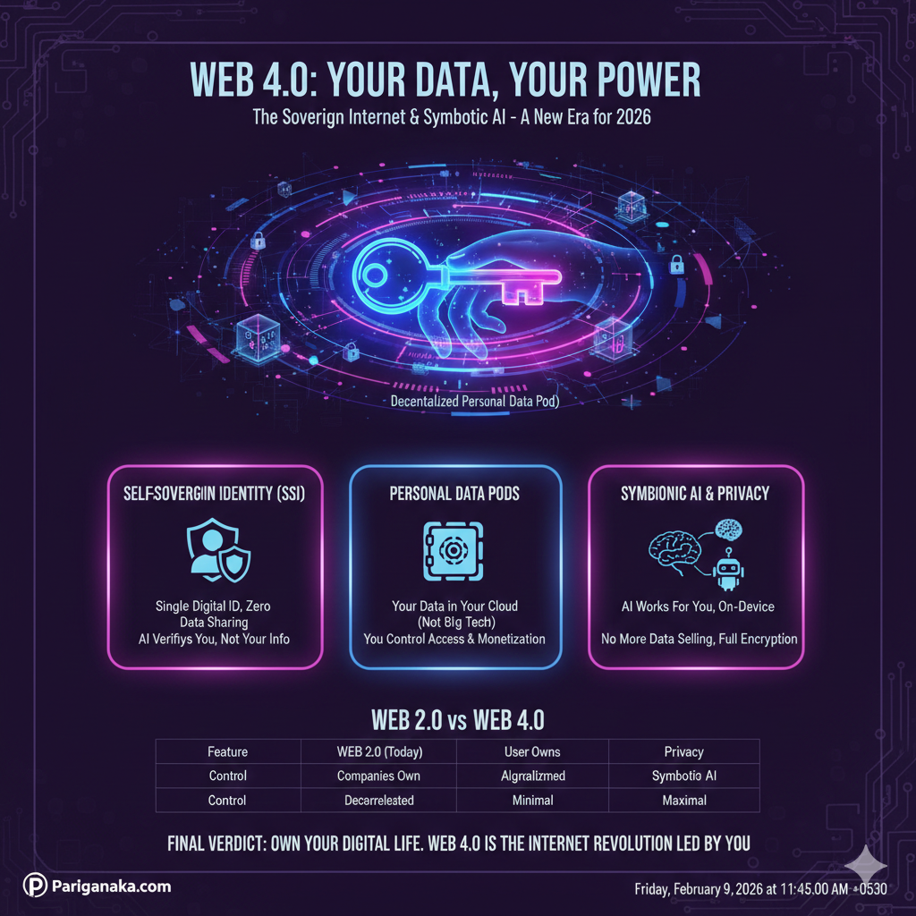 ඔබේ දත්තවල අයිතිය ඔබටමයි: 2026 දී Web 4.0 සහ ස්වෛරී අන්තර්ජාලයේ පෙරළිය