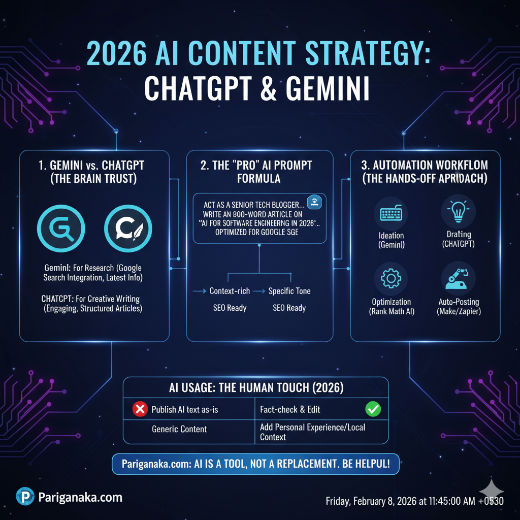 AI Content Strategy: ChatGPT සහ Gemini නිවැරදිව භාවිතා කරමු