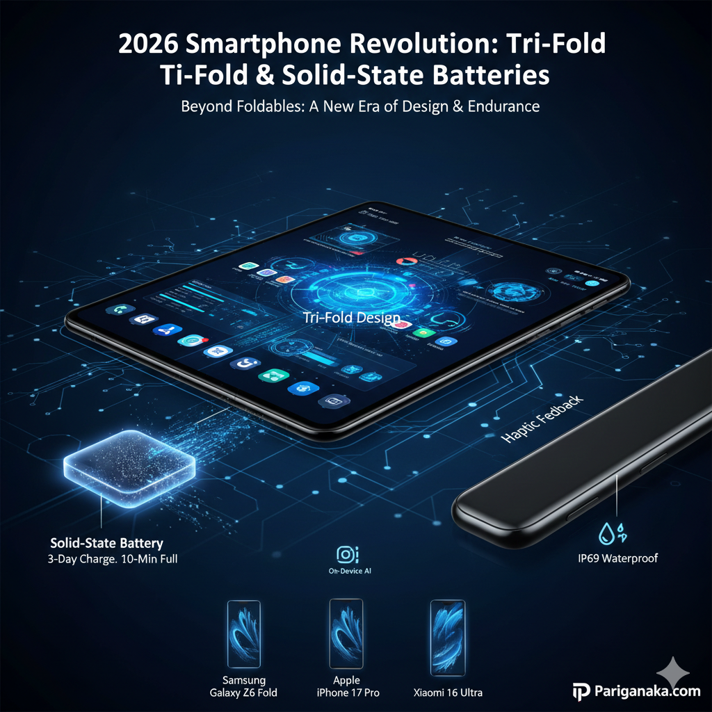 2026 ස්මාර්ට් දුරකථන විප්ලවය: Foldable අභිබවා යන Tri-Fold සහ නව බැටරි තාක්ෂණය