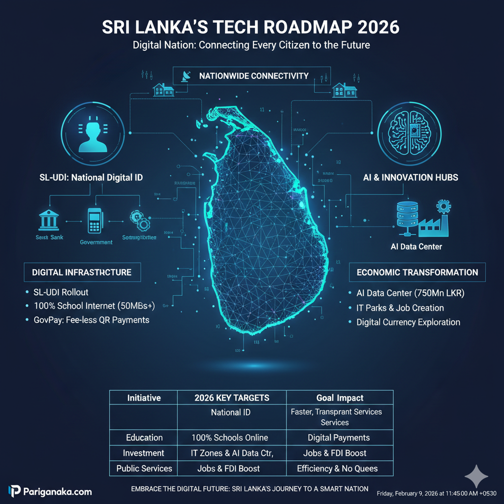 ශ්‍රී ලංකාවේ ඩිජිටල් විප්ලවය 2026: SL-UDI, පාසල් අන්තර්ජාලය සහ AI දත්ත මධ්‍යස්ථාන