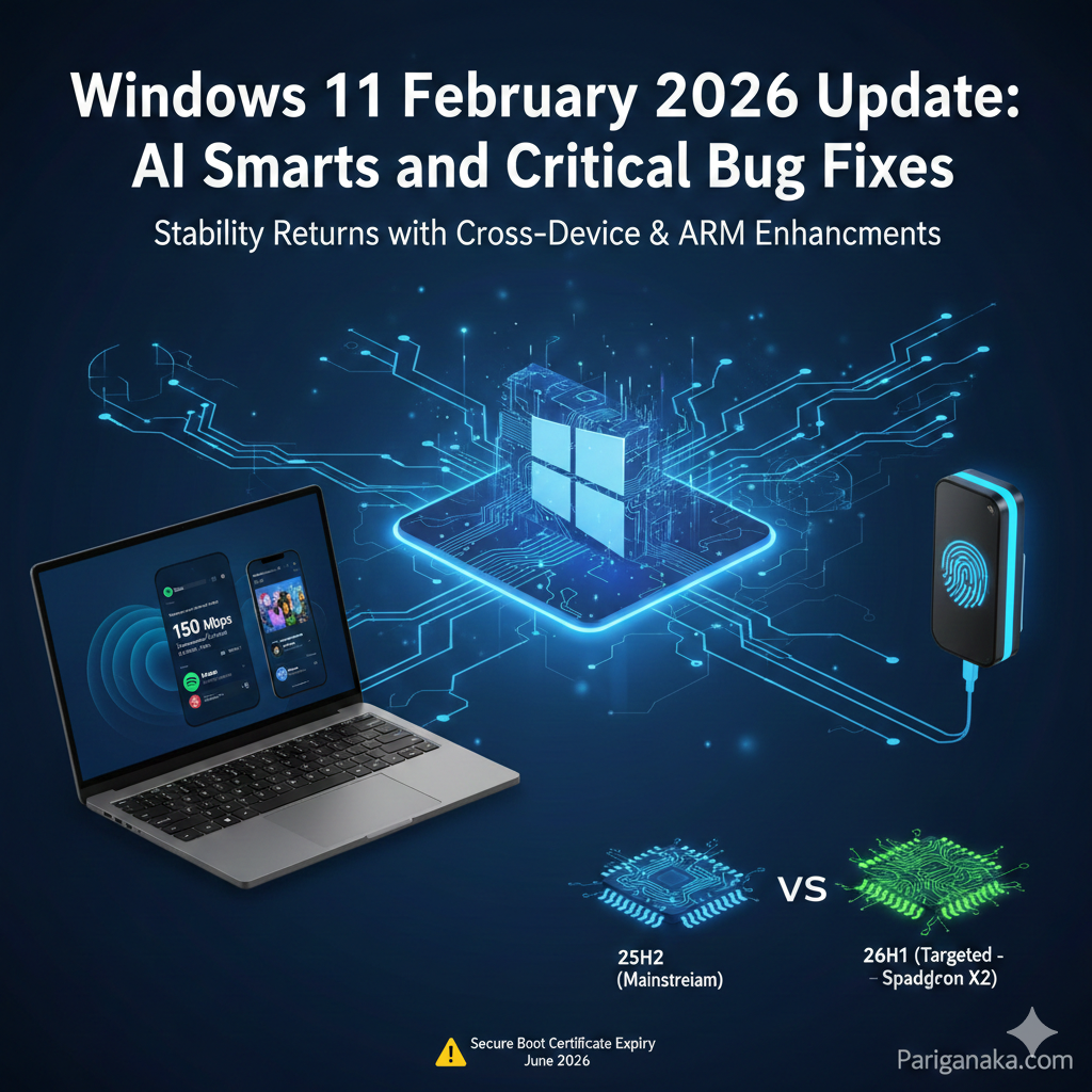 Windows 11 පෙබරවාරි 2026 යාවත්කාලීනය: නව AI විශේෂාංග සහ වැදගත් නිවැරදි කිරීම්