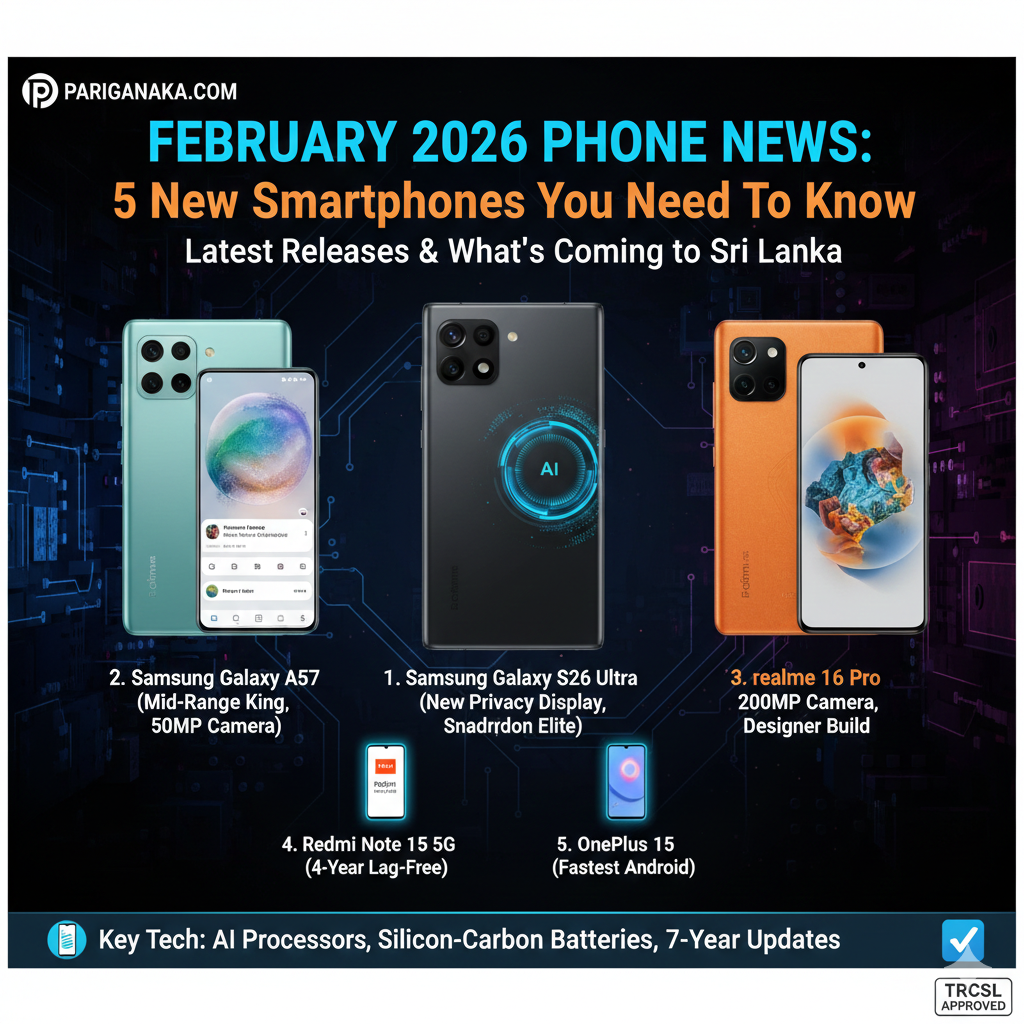 [2026 පෙබරවාරි] මේ මාසයේ නිකුත් වූ සහ නිකුත් වීමට නියමිත සුපිරි ස්මාර්ට්ෆෝන් 5ක්