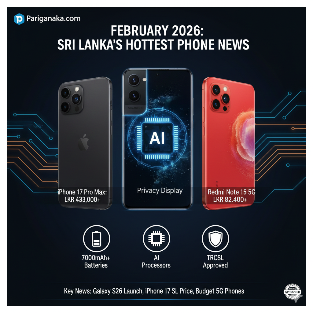 [2026 පෙබරවාරි] මේ මාසයේ ශ්‍රී ලංකාවේ වැඩිපුරම කතාබහට ලක්වන ස්මාර්ට්ෆෝන් පුවත් සහ මිල ගණන්