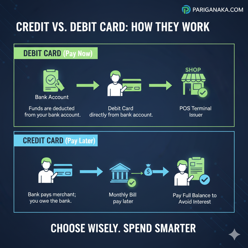 ණයපත (Credit Card) සහ හරපත (Debit Card): ඔබ දැනගත යුතු වෙනස