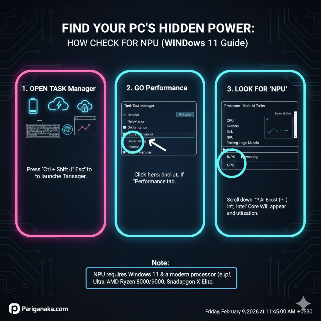 ඔබේ පරිගණකයේ NPU එක පරීක්ෂා කරමු (Windows 11)