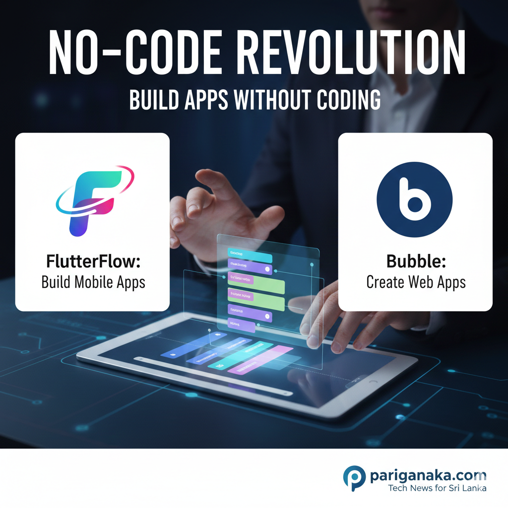No-Code Revolution: කේතනය (Coding) නොදැන Mobile App එකක් හෝ Website එකක් හදන්නේ කොහොමද?