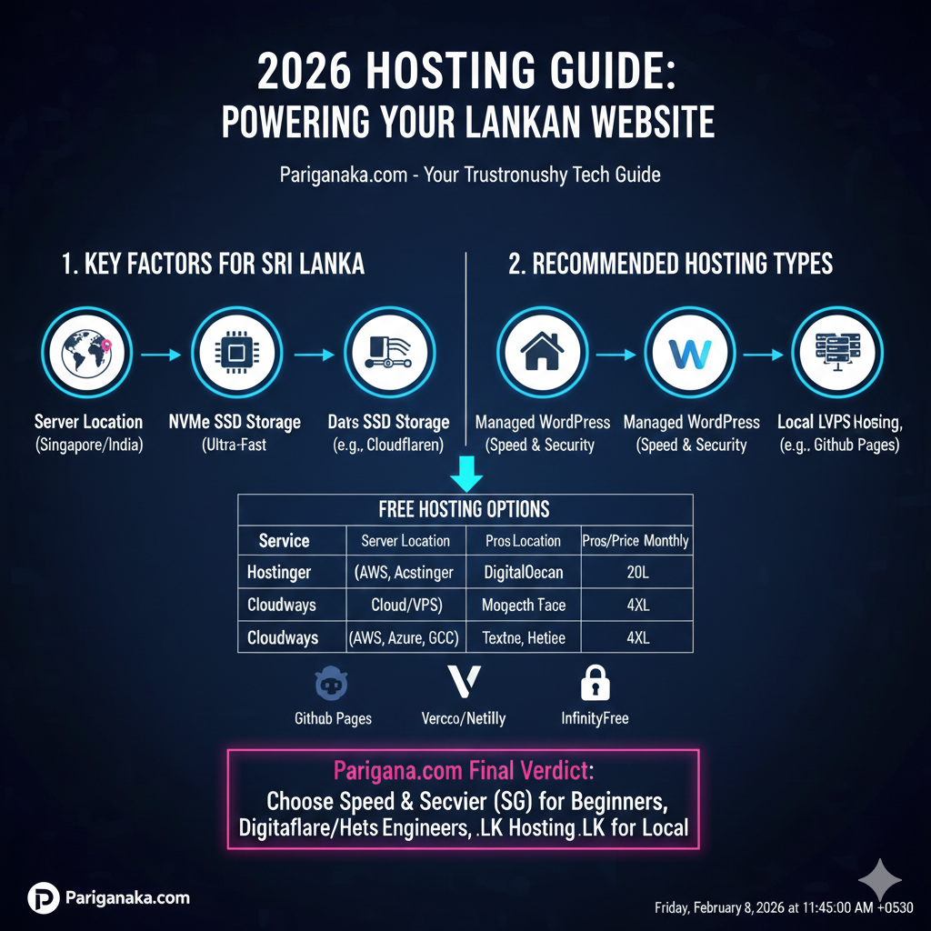 2026 දී ඔබේ වෙබ් අඩවියට ගැලපෙන Hosting එකක් තෝරාගමු