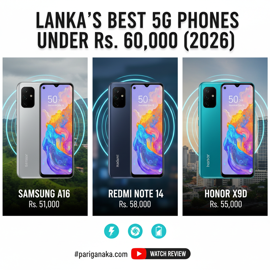 රුපියල් 60,000ට අඩුවෙන් 2026දී ලංකාවෙන් මිලදී ගත හැකි හොඳම 5G ස්මාර්ට් ෆෝන්