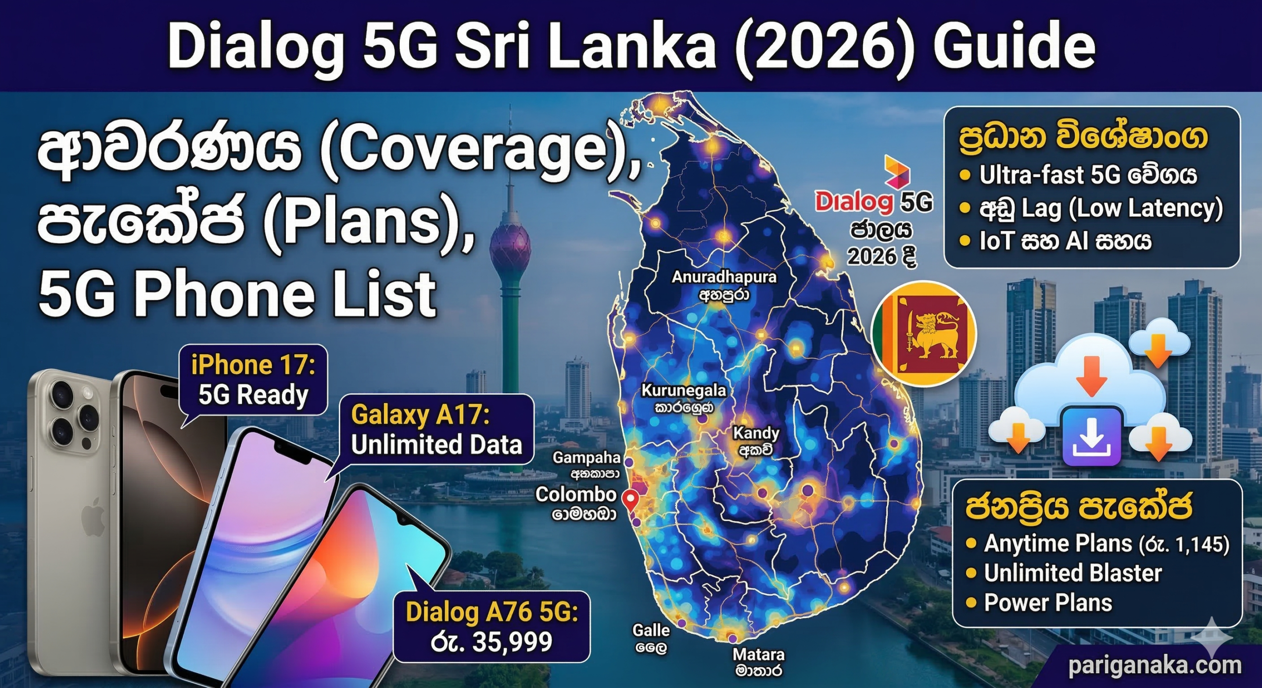 Dialog 5G Sri Lanka: 2026 වසරේ ආවරණය, පැකේජ සහ 5G දුරකථන පිළිබඳ සම්පූර්ණ විස්තරය