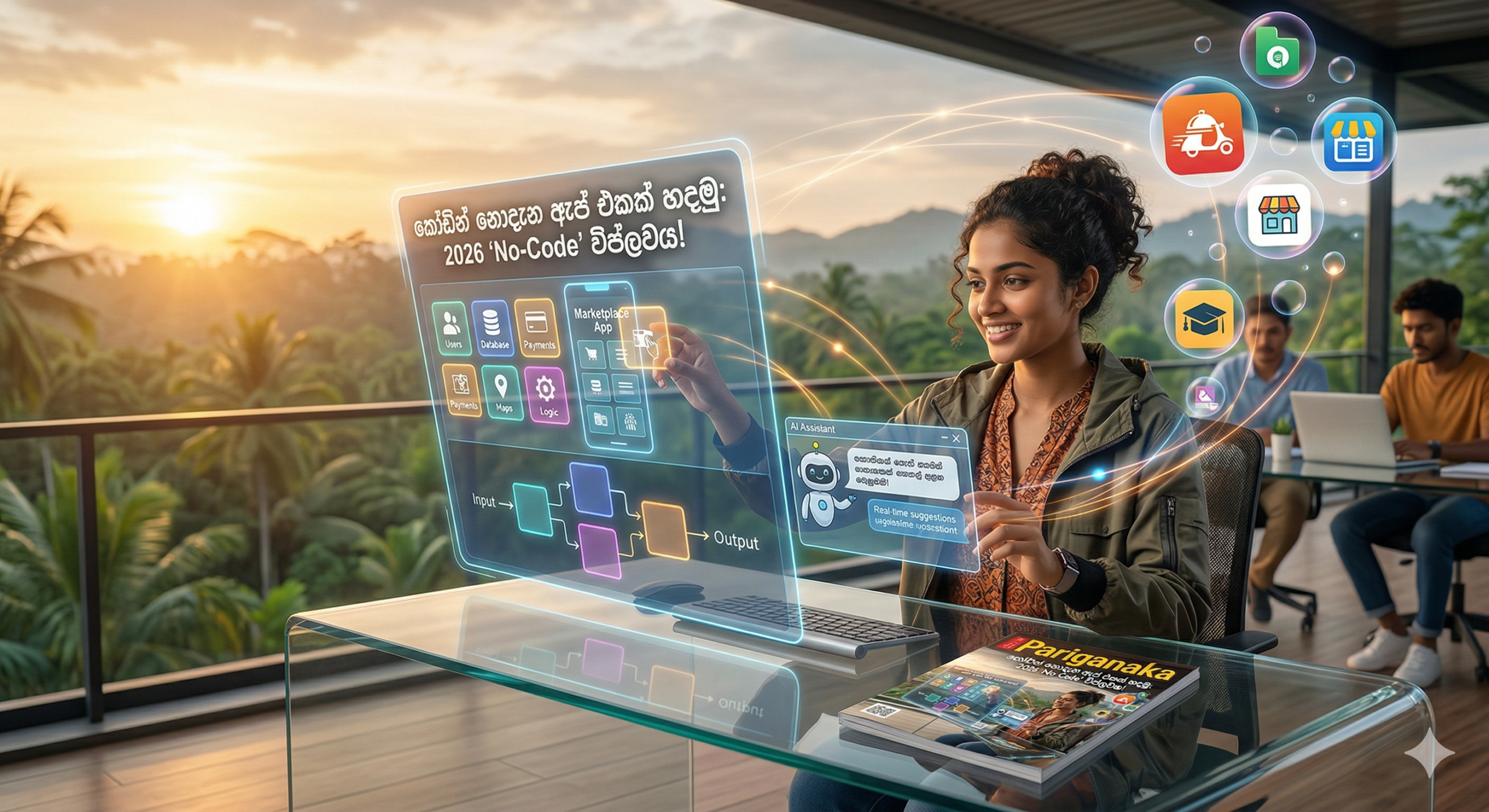 කෝඩින් (Coding) නොදැන ඇප් එකක් හදමු: 2026 “No-Code” විප්ලවය!