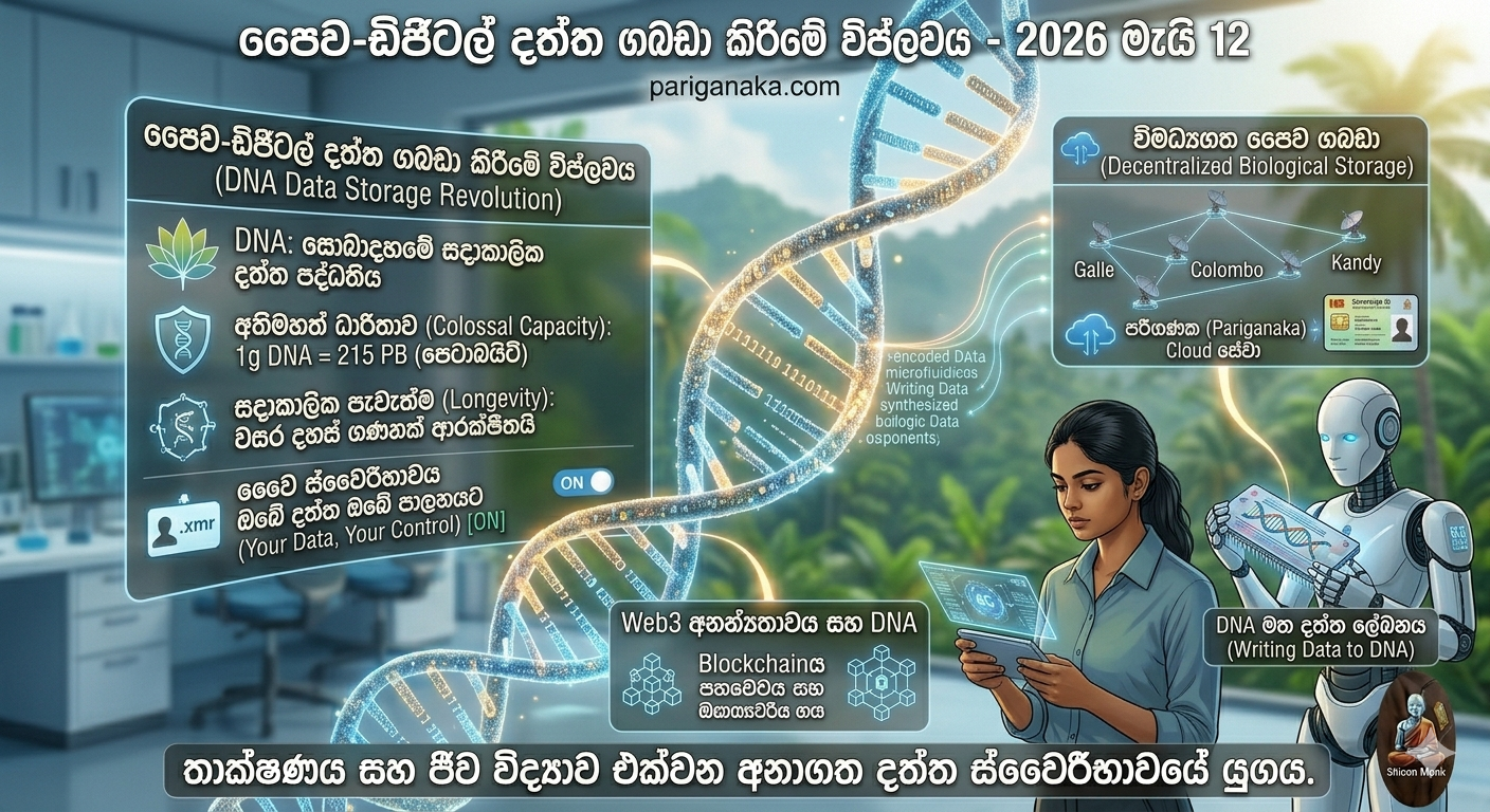 “DNA Data Storage” – ඔබේ තොරතුරු සදාකාලිකව සුරැකෙන ජෛව විප්ලවය.