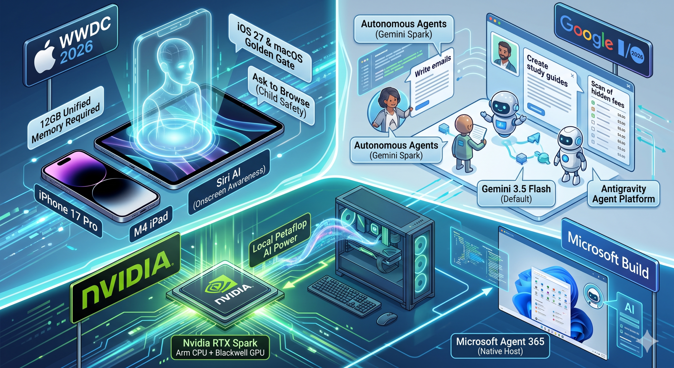 June 2026 Tech Rewind: Apple’s Siri AI, Google’s “Agentic” Era, and Nvidia’s PC Takeover