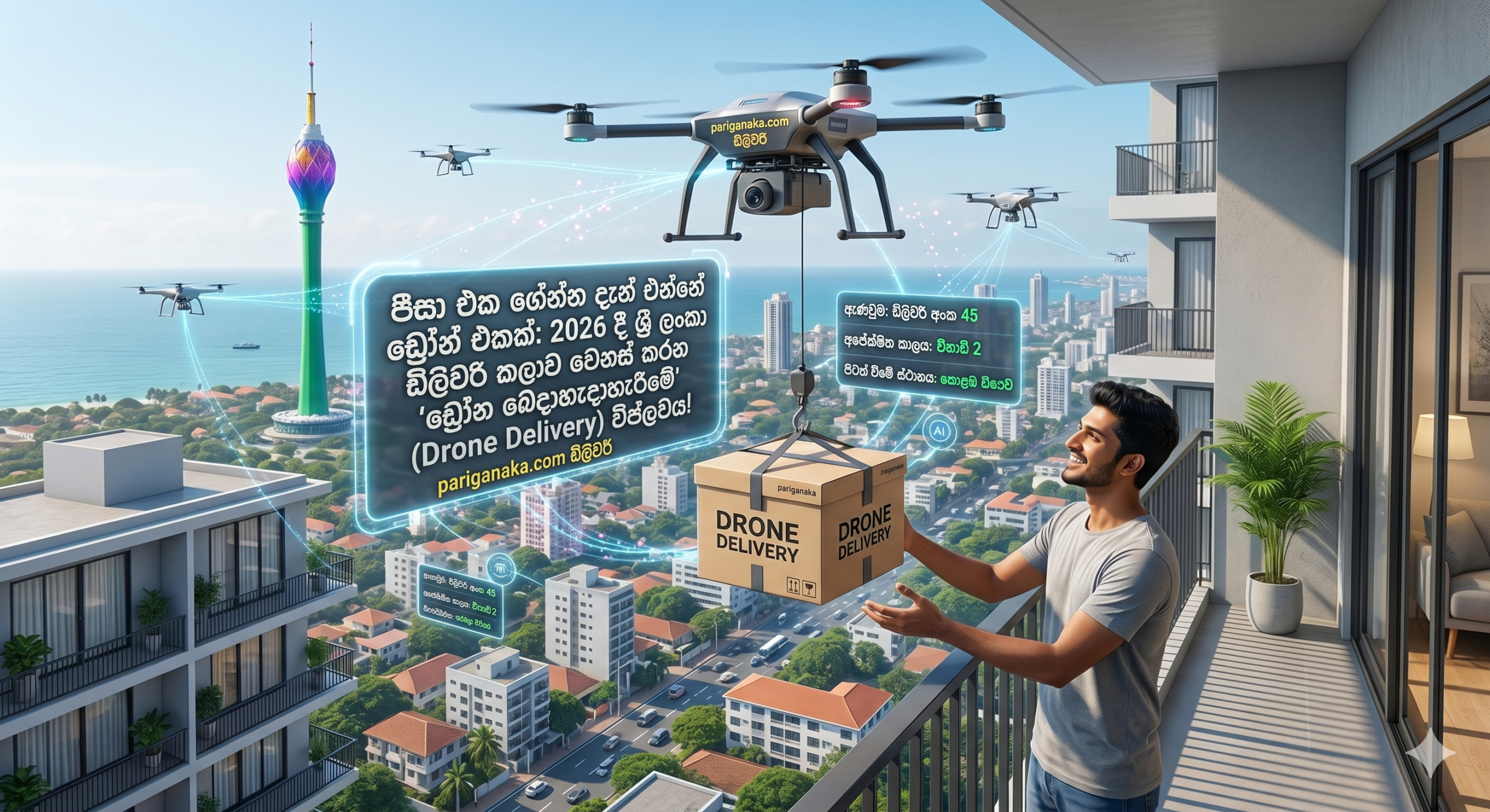 පීසා එක ගේන්න දැන් එන්නේ ඩ්‍රෝන් එකක්: 2026 දී ශ්‍රී ලංකාවේ ඩිලිවරි කලාව වෙනස් කරන ‘ඩ්‍රෝන බෙදාහැරීමේ’ (Drone Delivery) විප්ලවය!