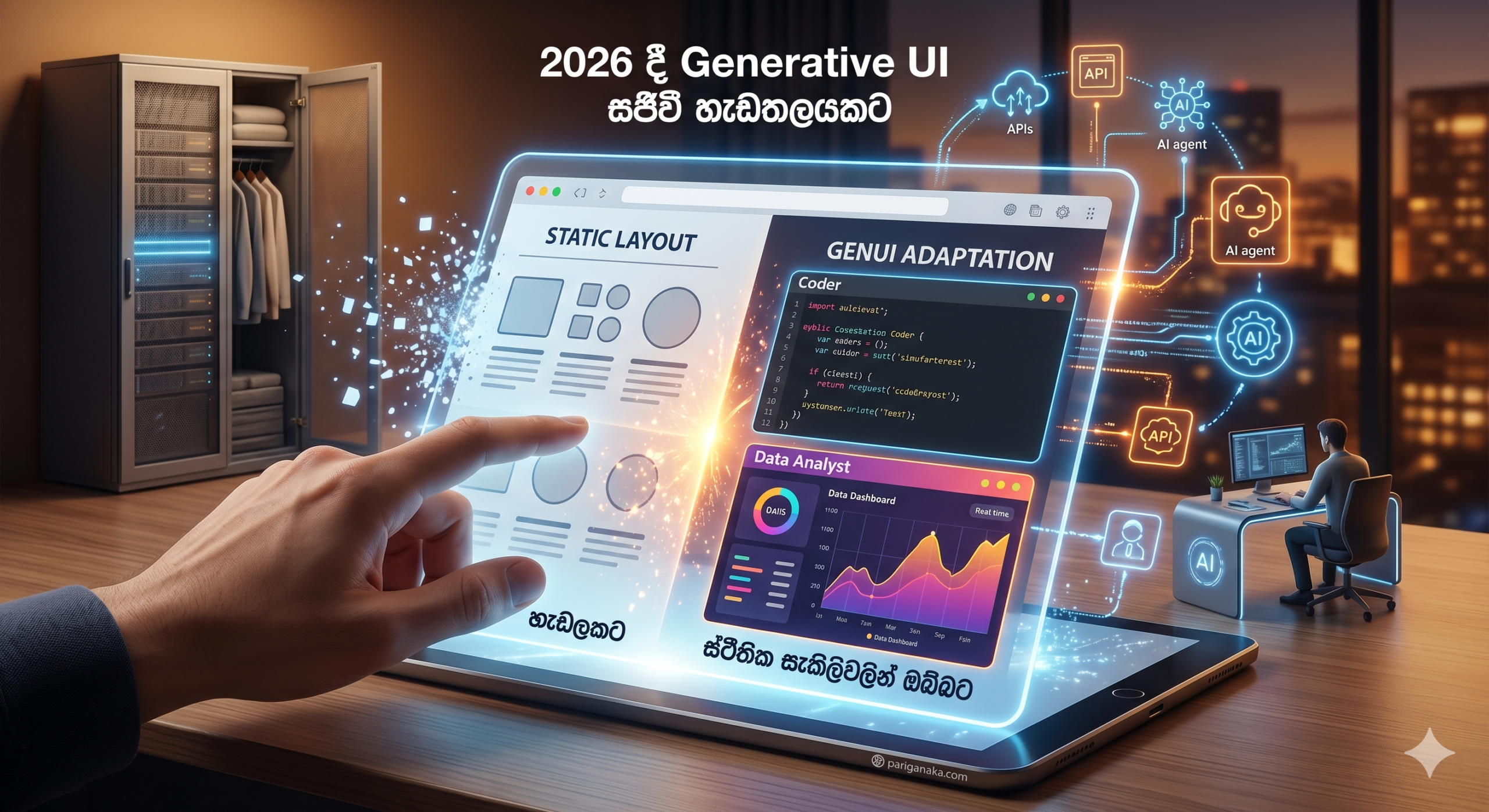 ස්ථිතික සැකිලිවලින් ඔබ්බට: 2026 දී “Generative UI” (GenUI) හරහා වෙබ් අඩවි සජීවීකරණය වන්නේ කෙසේද?