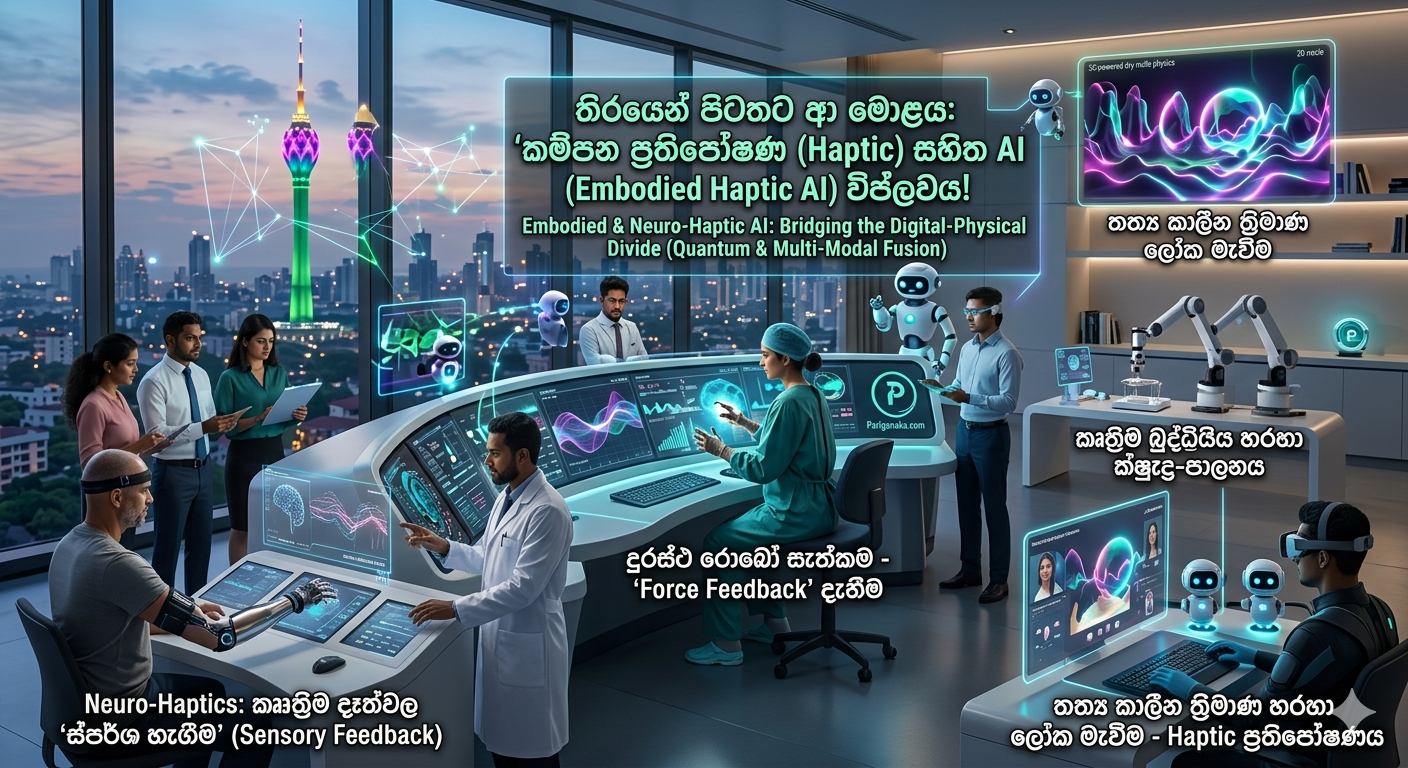 තිරයෙන් පිටතට ආ මොළය: 2026 දී තාක්ෂණ ලෝකය හොල්ලන 'කම්පන ප්රතිපෝෂණ (Haptic) සහිත AI' (Embodied Haptic AI) විප්ලවය! 6 තිරයෙන් පිටතට ආ මොළය: 2026 දී තාක්ෂණ ලෝකය හොල්ලන ‘කම්පන ප්රතිපෝෂණ (Haptic) සහිත AI’ (Embodied Haptic AI) විප්ලවය!