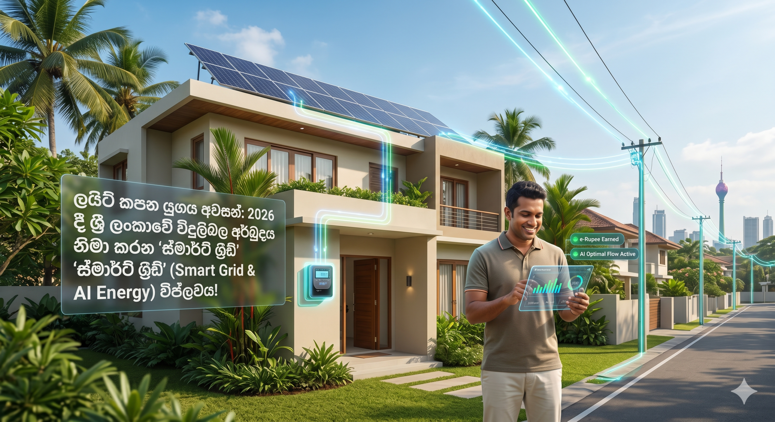 ලයිට් කපන යුගය අවසන්: 2026 දී ශ්‍රී ලංකාවේ විදුලිබල අර්බුදය නිමා කරන ‘ස්මාර්ට් ග්‍රිඩ්’ (Smart Grid & AI Energy) විප්ලවය!