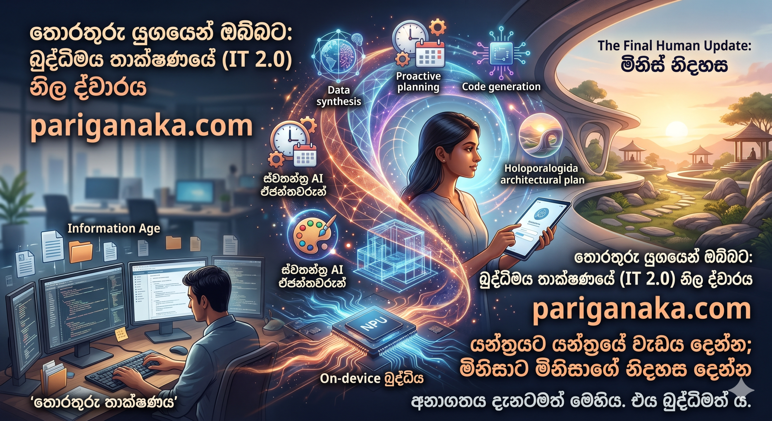 තොරතුරු යුගයෙන් ඔබ්බට: බුද්ධිමය තාක්ෂණයේ (IT 2.0) නිල ද්වාරය — pariganaka.com
