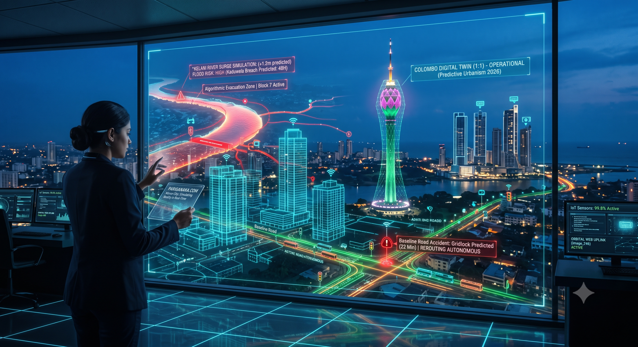 කැඩපත් නගරය: 2026 දී කොළඹ 1:1 ඩිජිටල් නිවුන් (Digital Twin) ආකෘතිය තථ්‍ය කාලීනව යථාර්ථය අනුකරණය කරන්නේ කෙසේද?