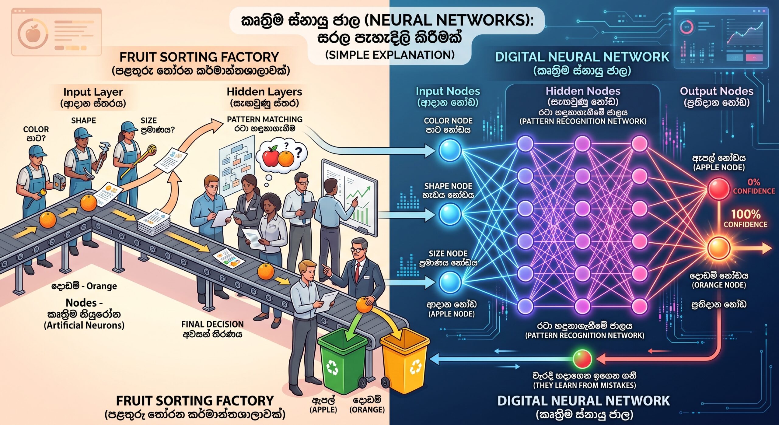 කෘත්‍රිම ස්නායු ජාල (Neural Networks) කියන්නේ මොකක්ද? ඉතා සරල උදාහරණයක්!