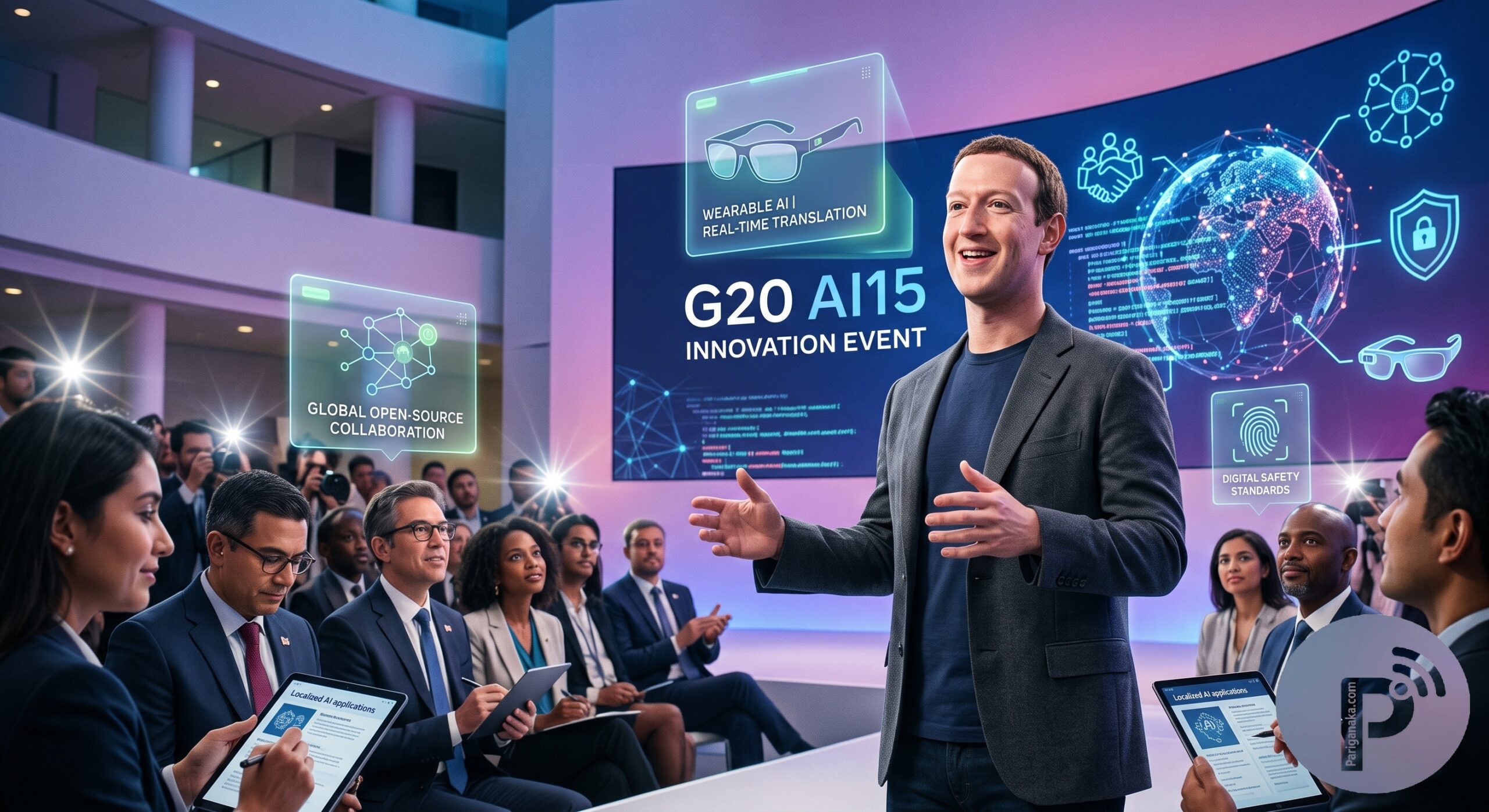 Mark Zuckerberg at G20 AI15: Shaping the Future of Open AI and Wearable Tech